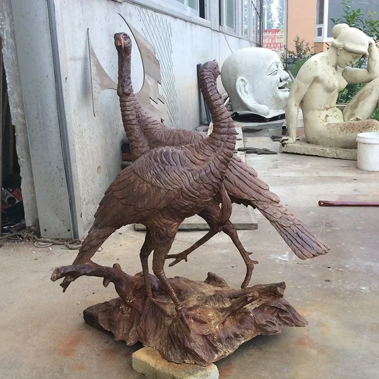 manufacturers Home Decor Life Size Bronze Statue Metal Wild Bird Garden Sculpture for sale