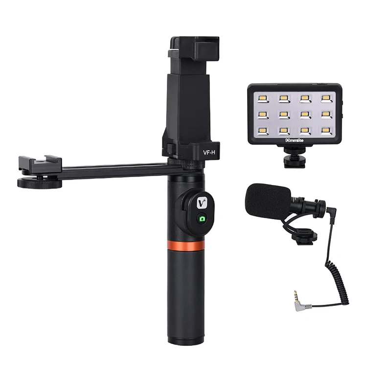 Factory Price VF-H6 Movie Youtube Use Smartphone Stabilizer with Video Led Light and Microphone