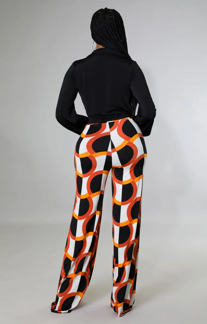 Casual Design Sense Polyester Printing 2022 Spring Clothes Tether Loose V-Neck Sexy Two Piece Set