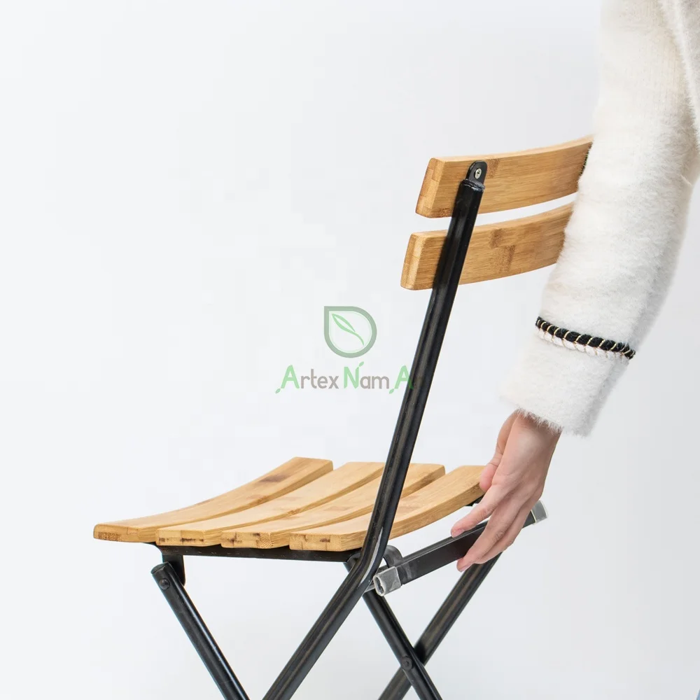 Natural bamboo outdoor bistro chair/folding patio dining chair/bamboo outdoor furniture wholesale