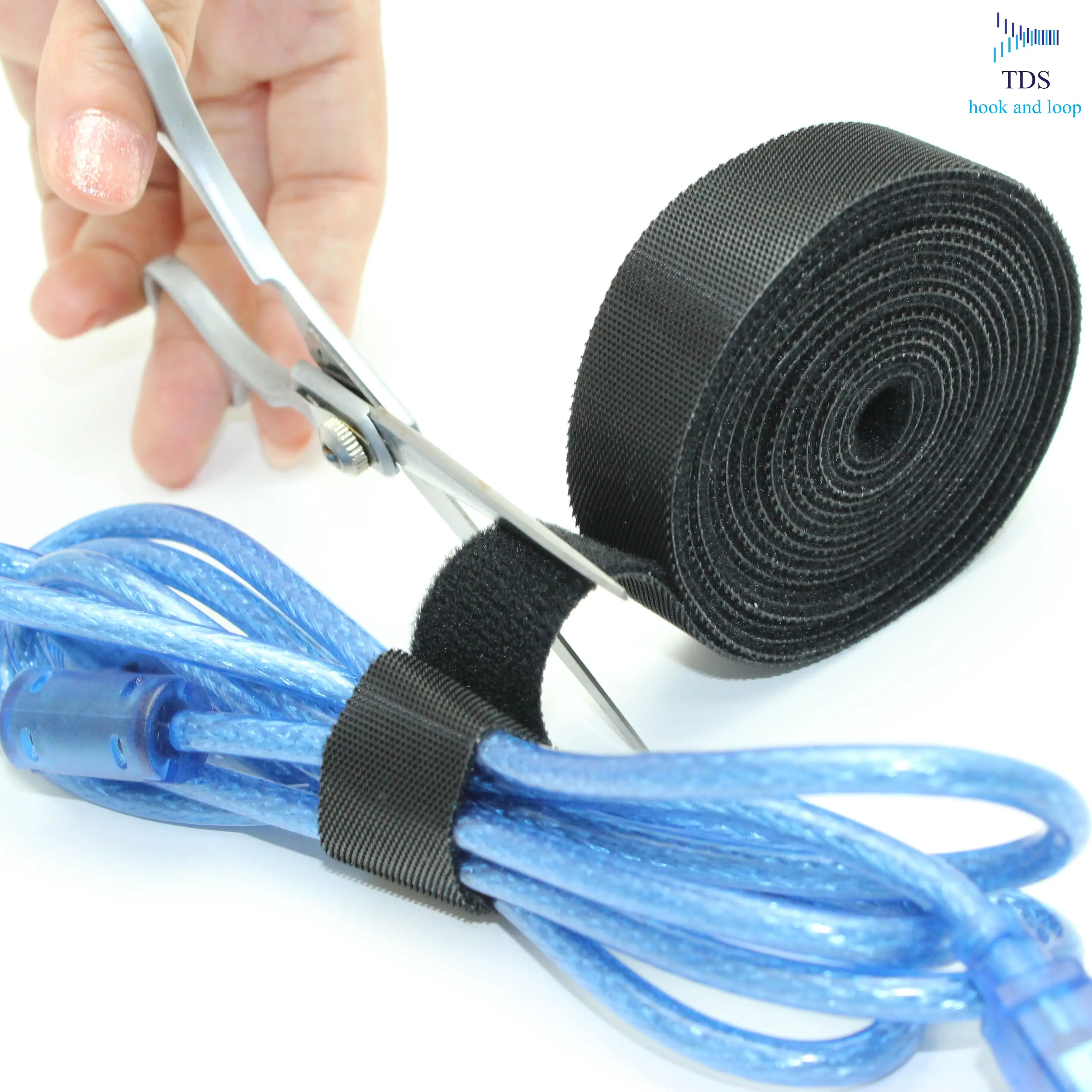 reusable custom back to back nylon hook and loop strap fastener cable ties