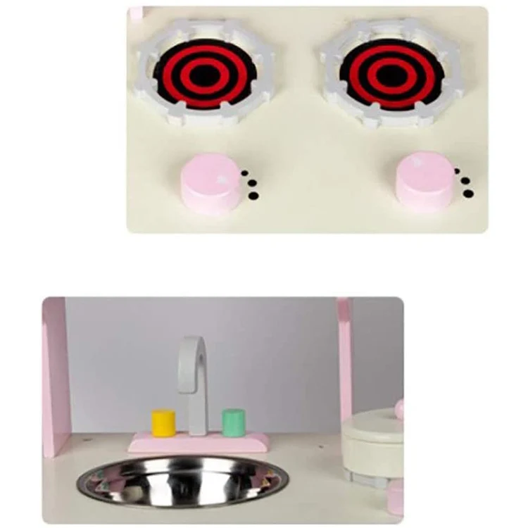 Kids Play Kitchen Set Educational Children Pretend Kitchen Boys Girls Pretend Toy Cooking Role Play Game Gift