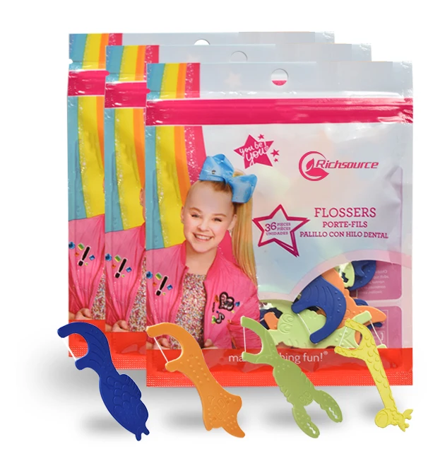 Bulk Personalized Eco Friendly Flosser Vegan Silk Tooth Nylon Dental Floss Pick For Kids