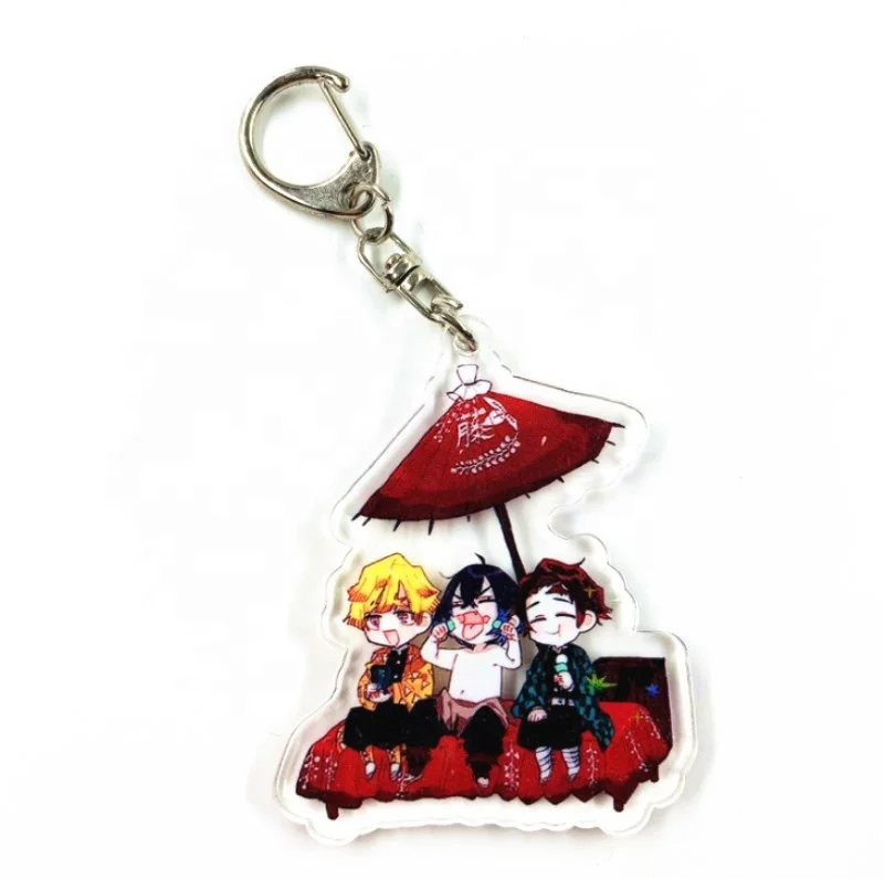 Promotional gift custom anime charm clear blanks hotel keychain,glitter epoxy/ hologram printed cartoon anime keychain