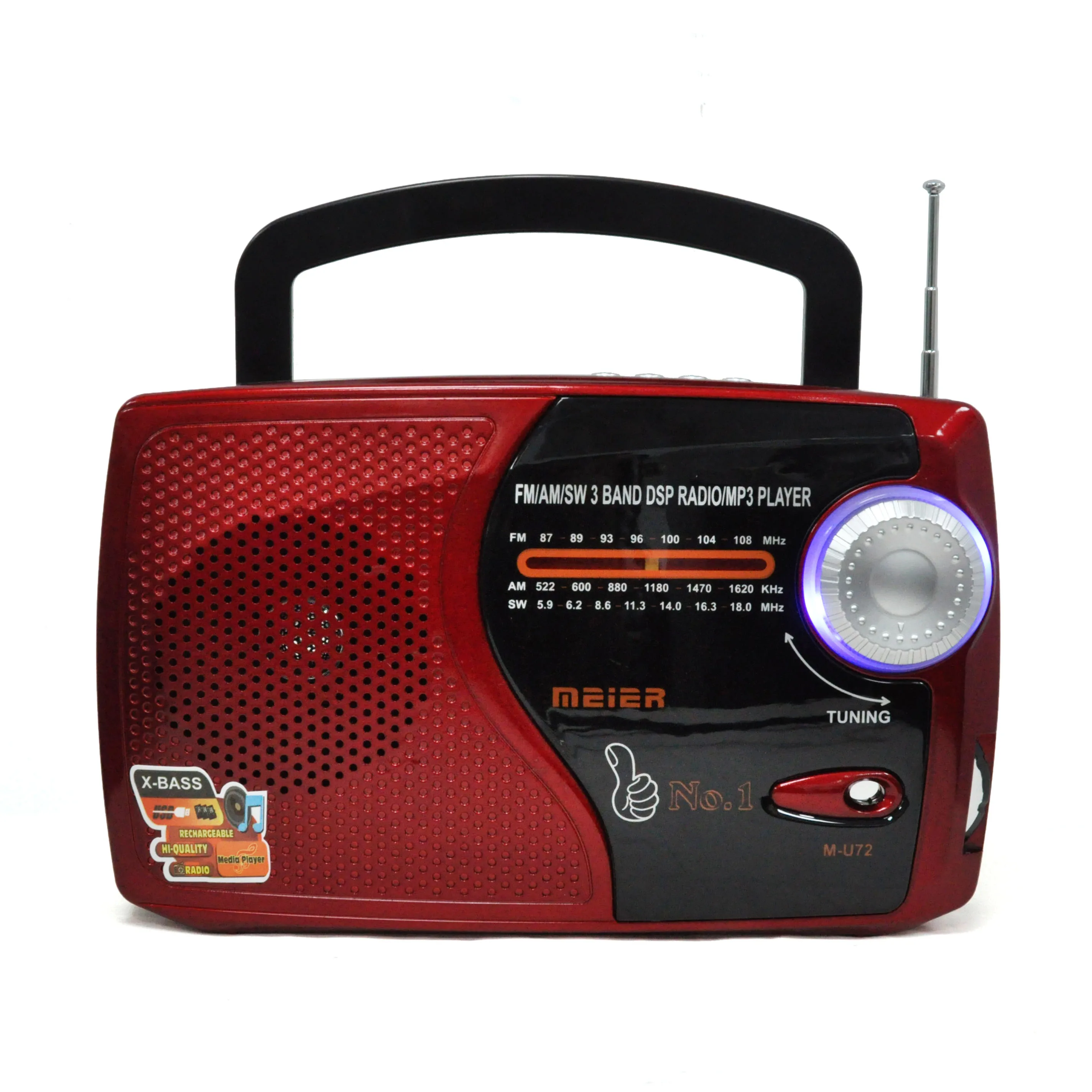 M-U72 Tf Card Rechargeable World Battery Fm/Am Electronic Wifi Bass Full 12 Cheap Hd All Two Way 9 Magic Portable Fm Radio