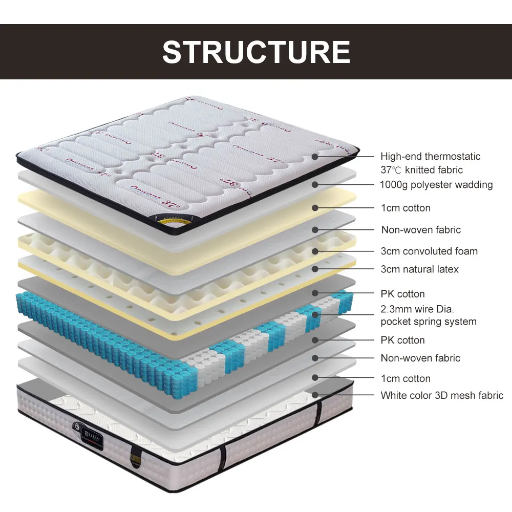Economical Price Matelas for Hotel Mattress Double Bed Mattress Modern Style Natural Rubber Mattress