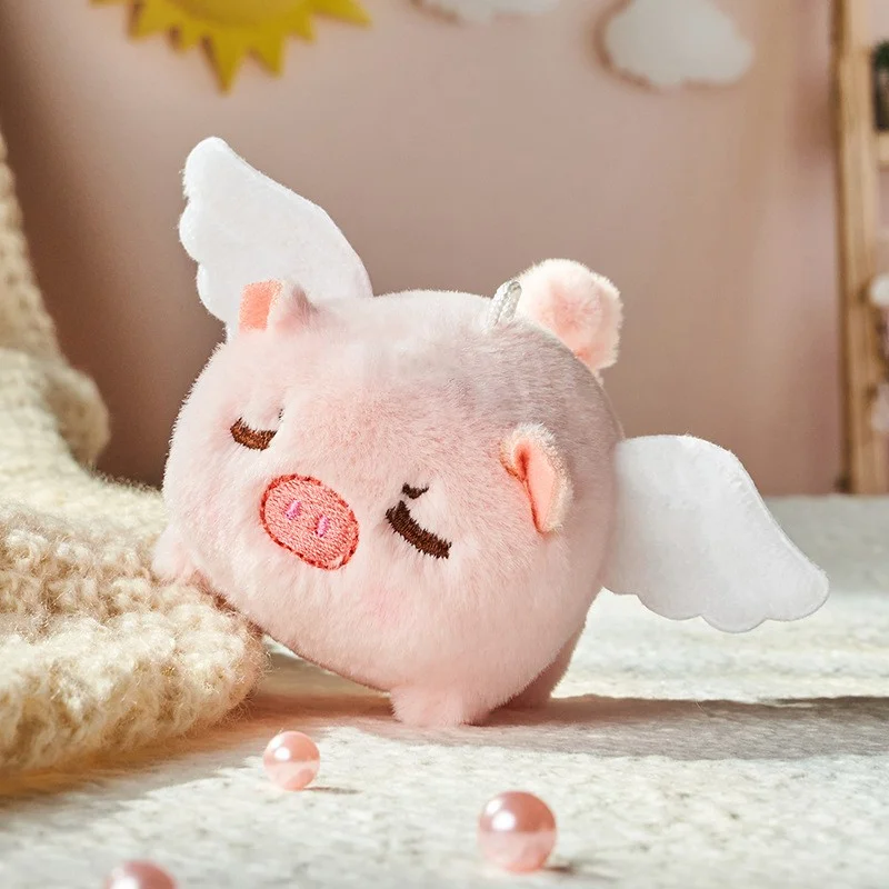 12 см плюшевая игрушка розовый и белый маленький летающий поросенок рюкзак Кукла кулон