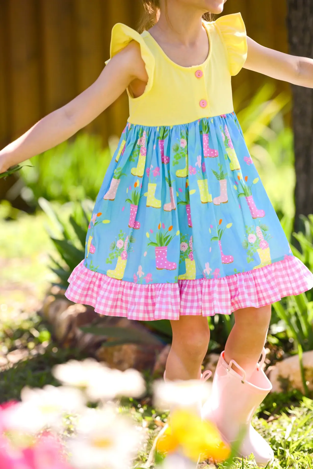 colorful flower girl dress fancy kids dress best selling 100% cotton bulk clothing for sale