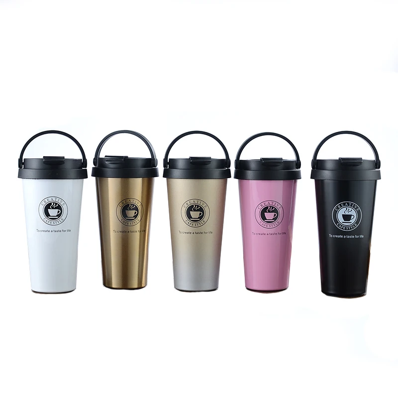 Klooper Gift Double Wall Reusable Custom BPA Free Stainless Steel Insulated Coffee Thermo Cup Travel Mug with Lid and Grip