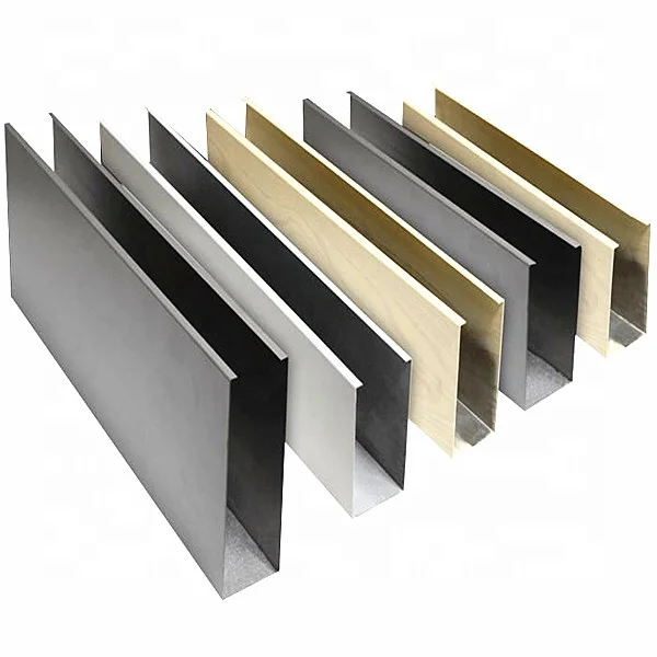 ACEPLATE Fashion Modernoffice Metal Ceilings Tiles U-shape Aluminum Brushed Metal Modern Hotel Acebond