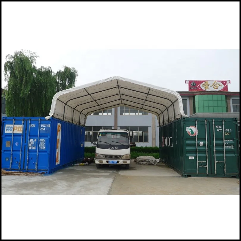 
Container roofing shelter, storage building with trim 