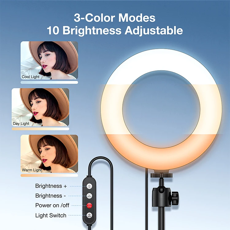 Best selling 6 inch portable selfie ring light rechargeable portable phone ring light with clip