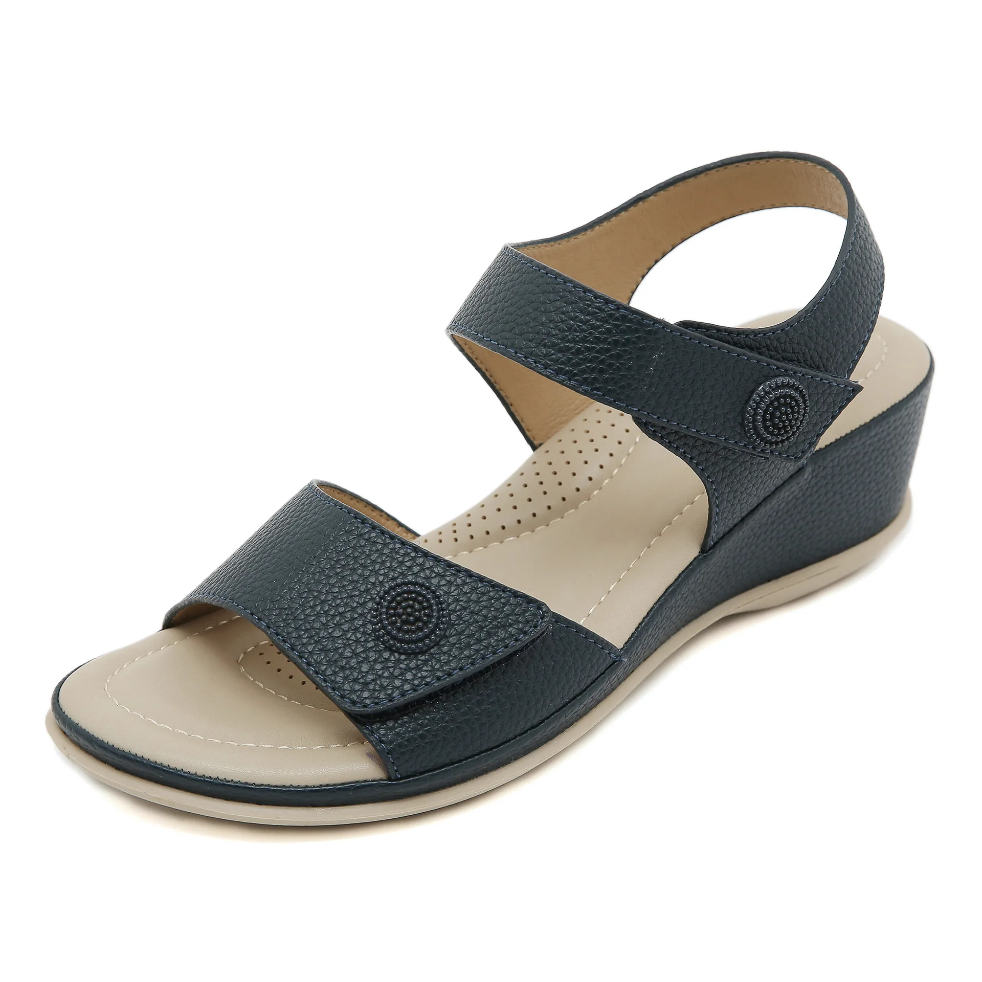 2024 Summer New Soft Breathable Women Beach Sandals Comfortable Anti-Slip Outdoor Casual Wedge Sandals