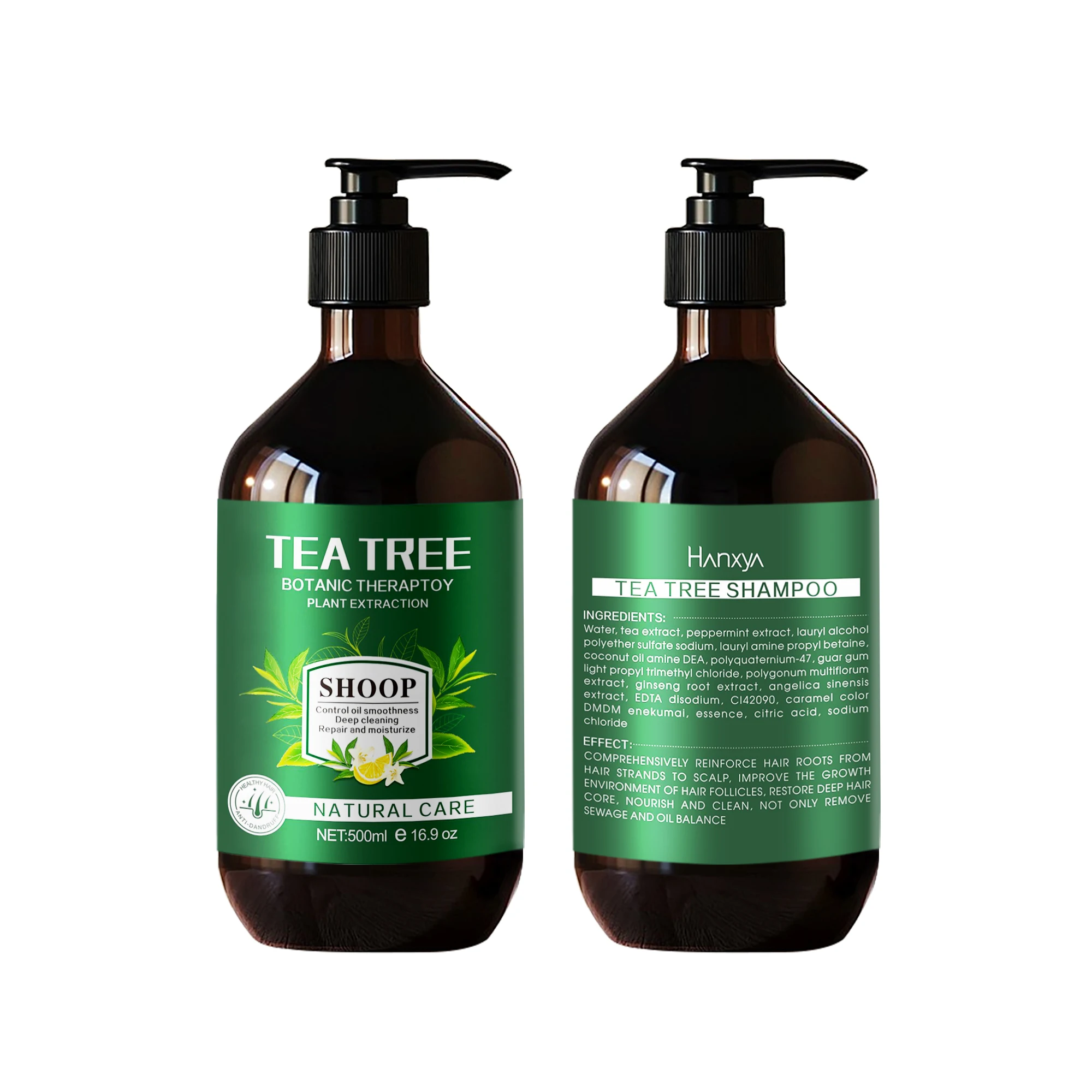 Private label organic clean hair biotin hair growth shampoo tea tree oil conditioner set available for small batch customization