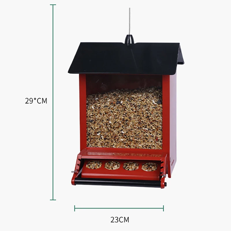Factory Custom OEM Outdoor Courtyard Garden Hanging Automatic Metal Hummingbird Seed Food Feeder Wild Bird Feeder