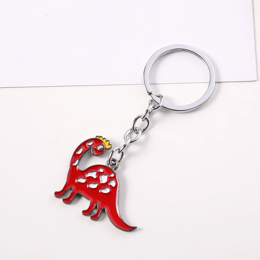 Personalized Custom Pendant Metal Keychain Engraved Metal Keyring Cartoon Dinosaur Zinc Alloy Metal Crafts Key Chain