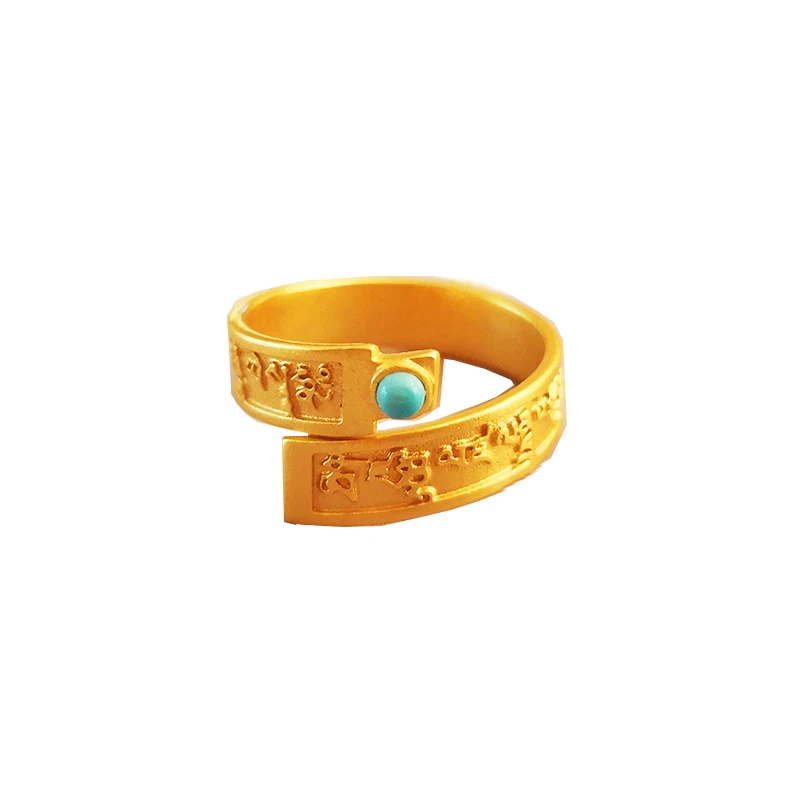 High Quality And Durable Yellow God of wealth ring for lovers Sterling silver ring Ring15-23# gift