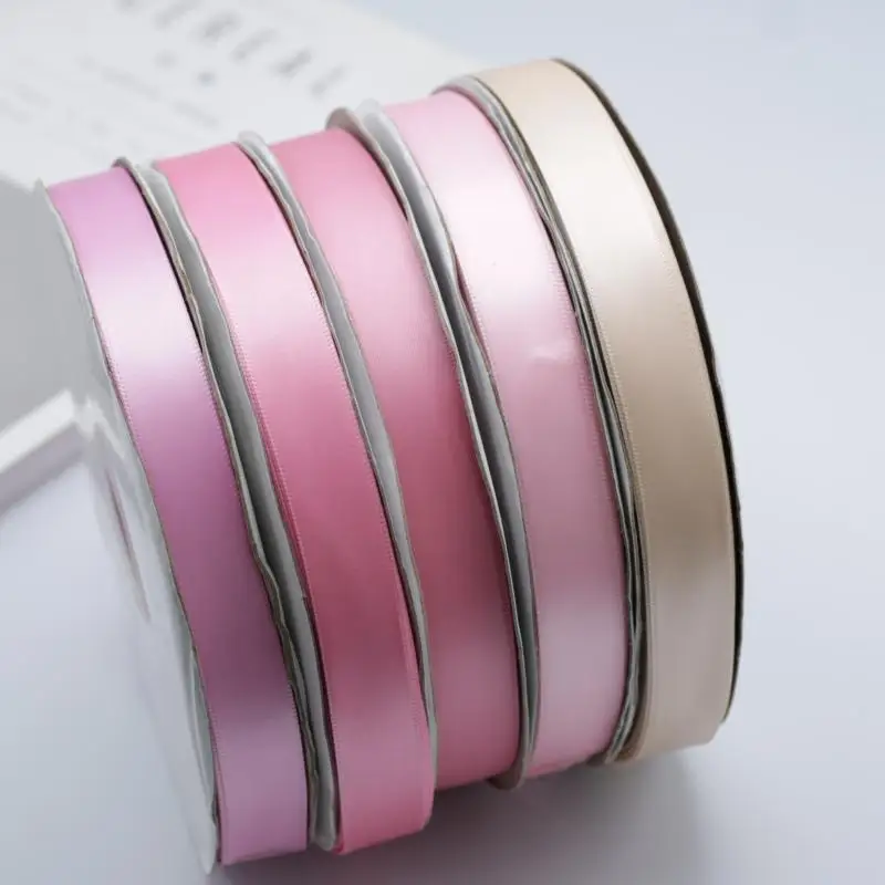 Factory Wholesale Good Quality and Low price Light Pink Purple Gift Packing Ribbons Satin Ribbon Roll