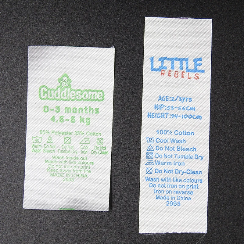 High Quality End Fold Cotton Tag Private Name Logo custom fabric woven labels for clothing oem