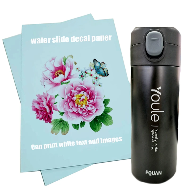 Laser Printer A4 Size Clear/Transparent Wholesale Water Transfer Sticker Paper Waterslide Decal Blue Background Paper