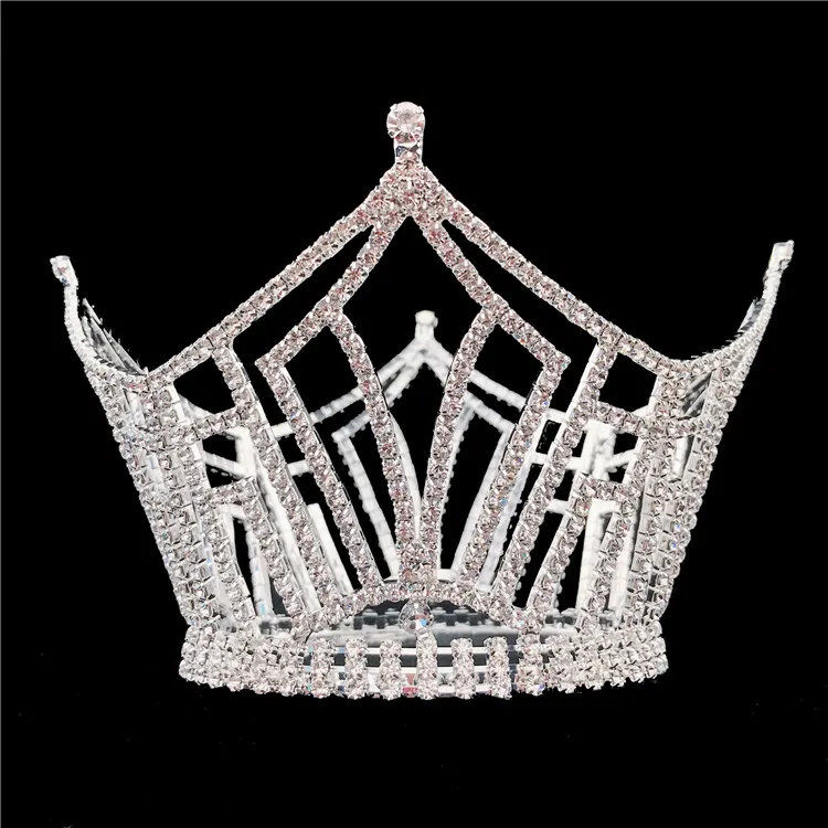 Bucket Crown Rhinestone Fully Round Crystal Beauty Crowns