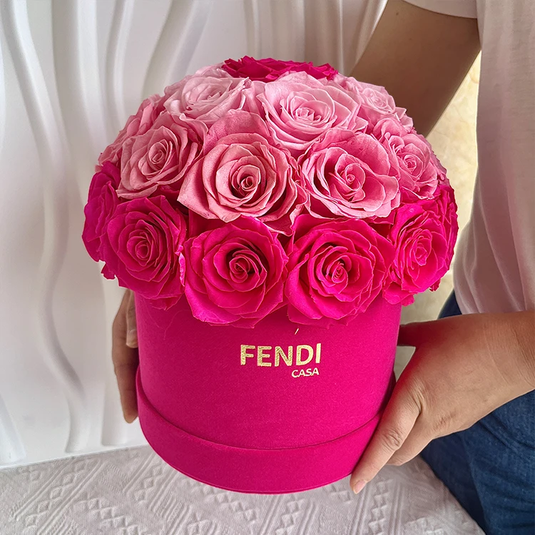 Valentines Day Gift PORCELAIN NARROW BUD VASE Eternal Forever Long Stem Eternity Rose Preserved Flower