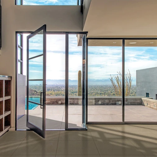 Best Price flush door operating smoothly  slimline frame aluminum doors and windows for resident