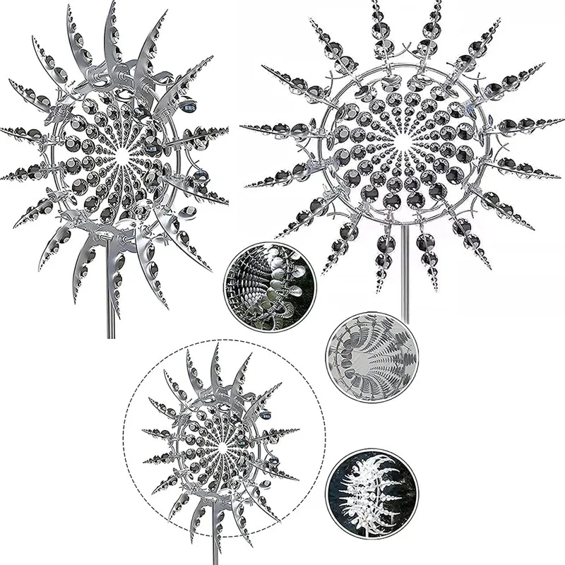 Metal Windmil Decorative Garden Metal Wind Spinner Large Winds for Garden Decorative Butterflies 3d Yard Decor Supplies Home