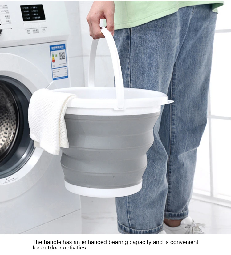 SAMMART Collapsible Plastic Bucket - Foldable Round Tub - Portable Fishing Water Pail - Space Saving Outdoor Waterpot Uvc021
