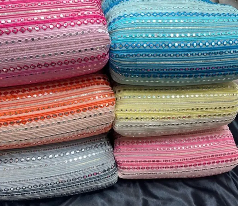 New Arrival Embroidery Paper and Sequence Work Georgette Fabric for Clothing From Indian Exporter at Bulk Price