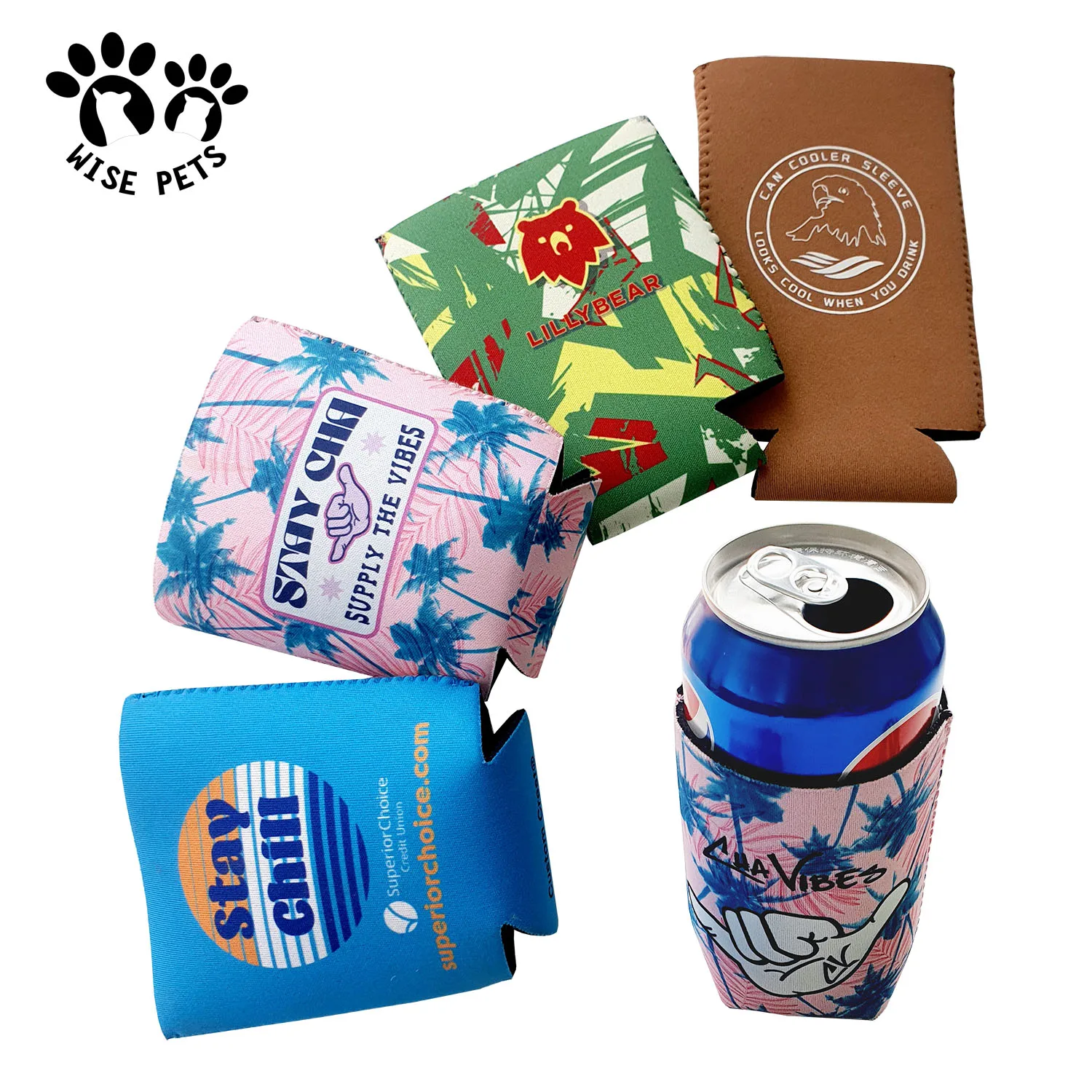 Universal Neoprene Insulated Stubby Holder Event Wedding Party Washable Slap Wrap Slim Beer Cover Sleeve Can Coolers for 12 16oz