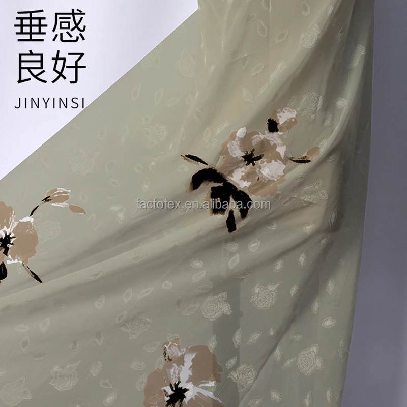 New Arrival Polyester Silk Printing Crepe Custom Printed Jacquard Chiffon Fabrics for Garment