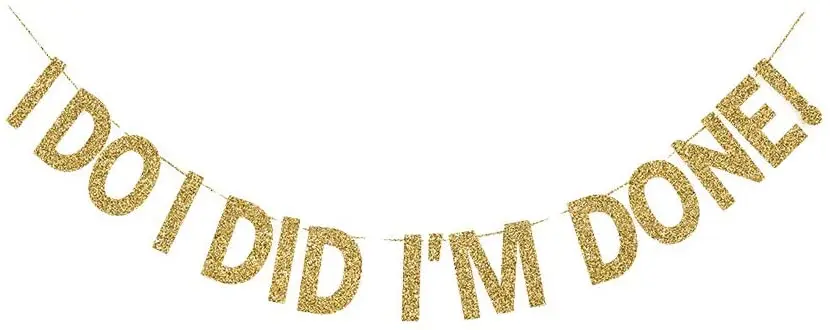 Gold Gliter Paper Divorced AF Banner Finally Divorced Boy Bye Banner Happy Divorce Party Sign Decorations