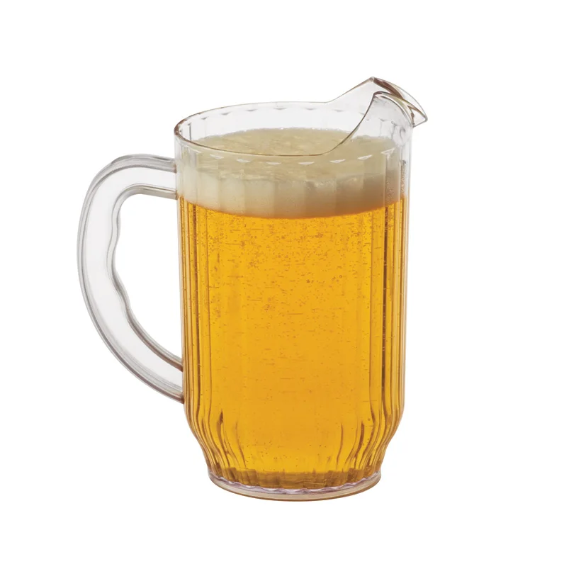 Plastic Jug Beer Bar 60oz Plastic Beer Jug  Ice Lip Unbreakable Polycarbonate 1.8L Beer Pitcher