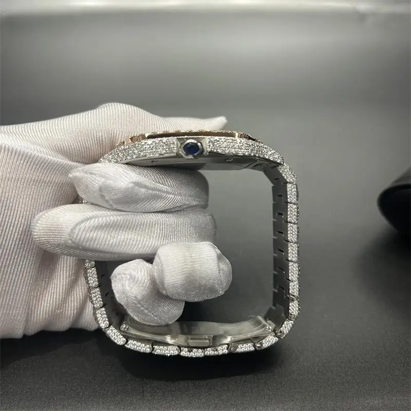 luxury Diamond Watch plain hip hop moissanite watch pass diamond tester Full Iced Out Moissanite Watch