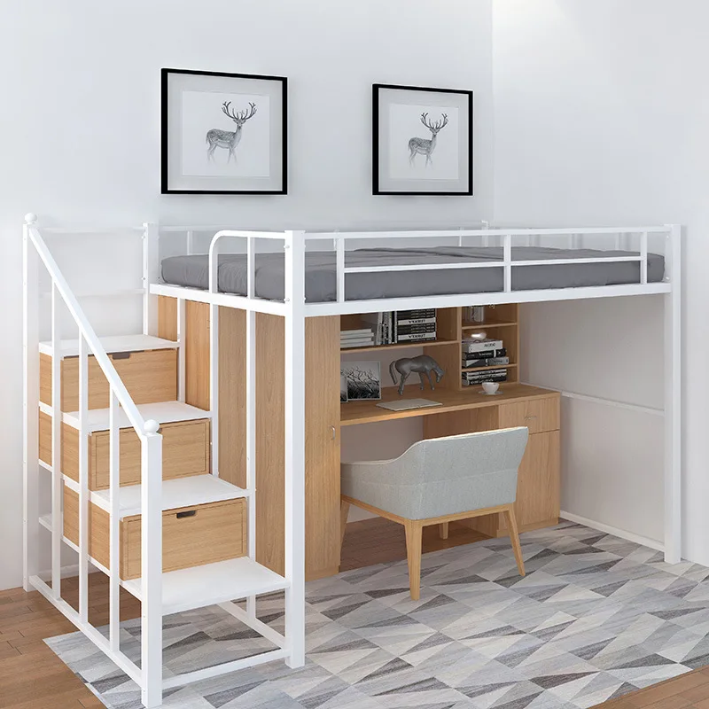 LEKEN Modern Design Solid Wood Bunk Beds for Children Dormitory School Apartment Solid Metal Construction School Furniture Type