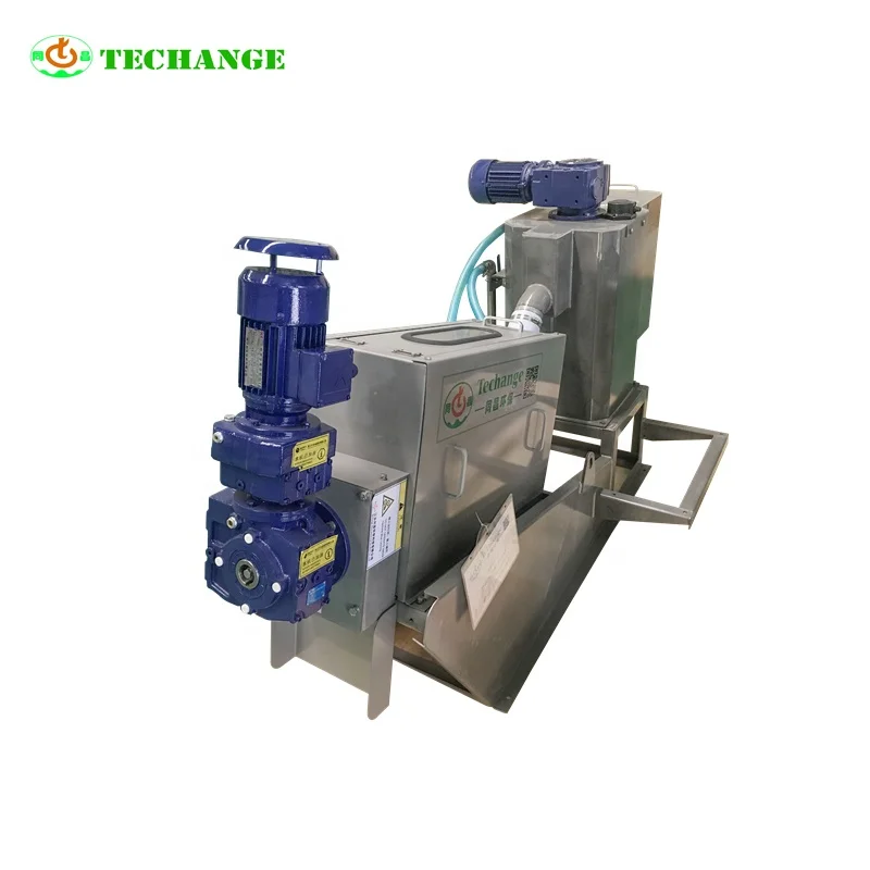 Automatic operation multi-disc screw press for wastewater treatment
