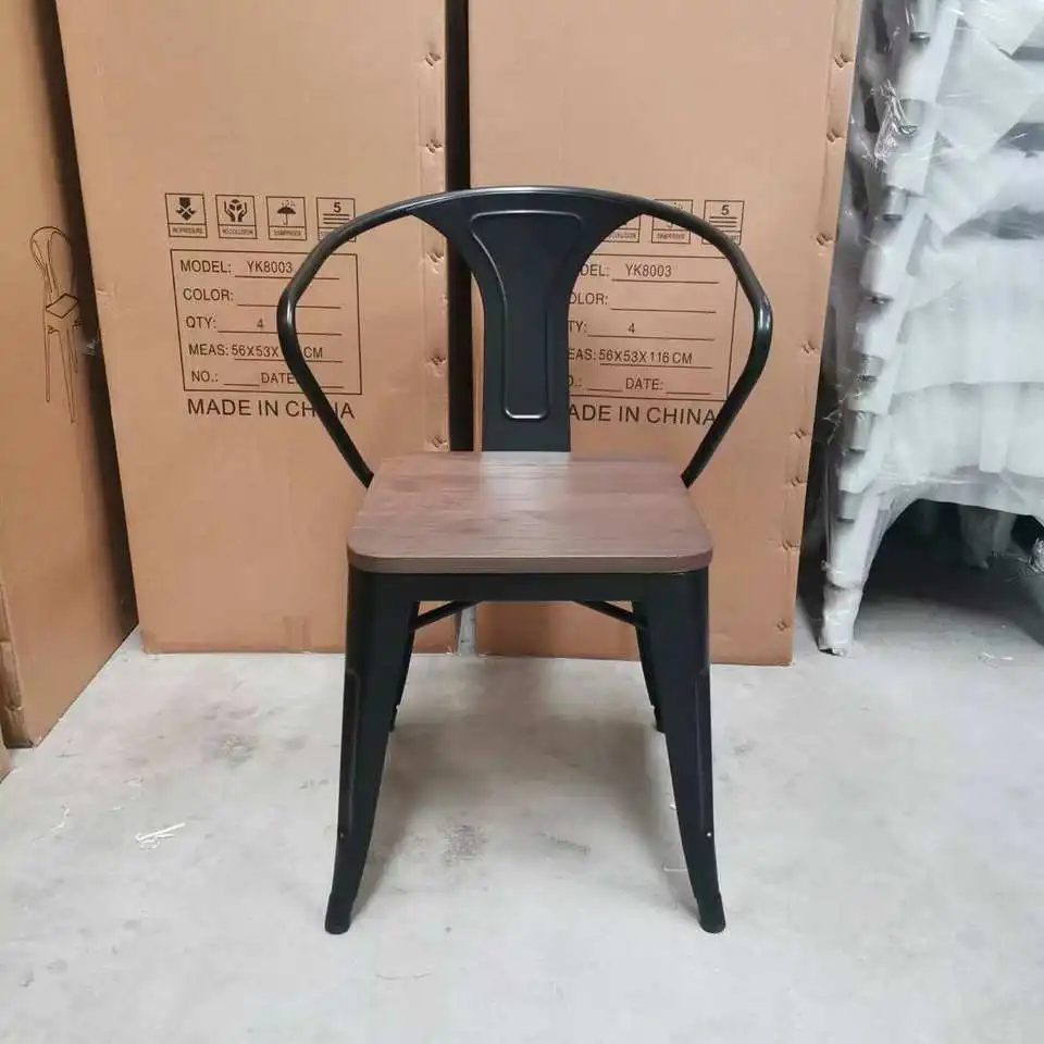 Промышленный металлический Обеденный набор шезлонг ресторанная Коммерческая мебель столы для кафе и стульев