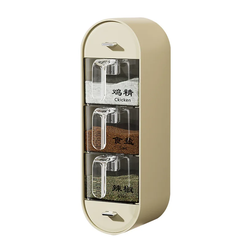 Seasoning Wall Hanging Non Perforated Storage Box Household Kitchen Storage Rack Monosodium Glutamate Seasoning Combination Set