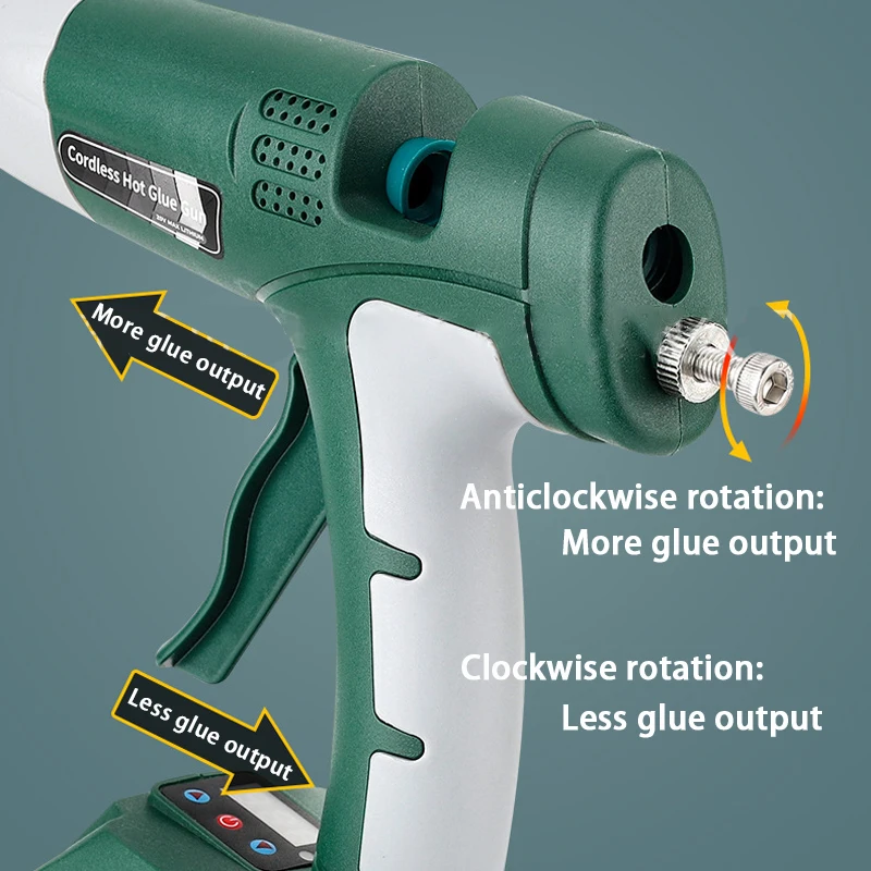 Cordless Hot Melt Glue Gun for Ma kita/Dew alt/Mil waukee Bos ch 18V Li-ion Battery Digital Display Glue Gun for 11mm Glue Stick