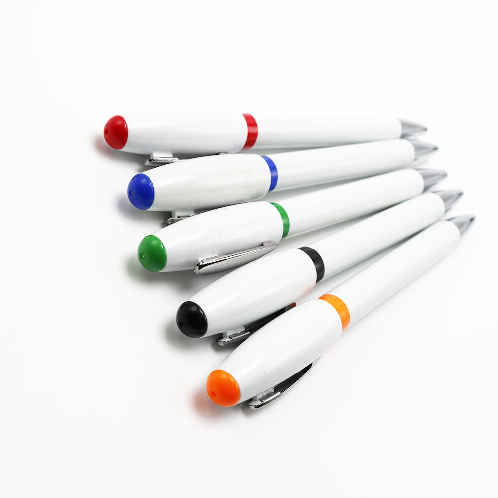 Производство, оптовая продажа, высококачественные пустые белые рекламные пластиковые шариковые ручки с логотипом клиента