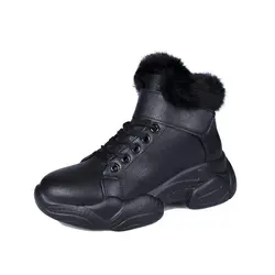 BUSY GIRL KE2630 Women warm outdoor sports shoes thick high top waterproof fashion snow booties stylish winter