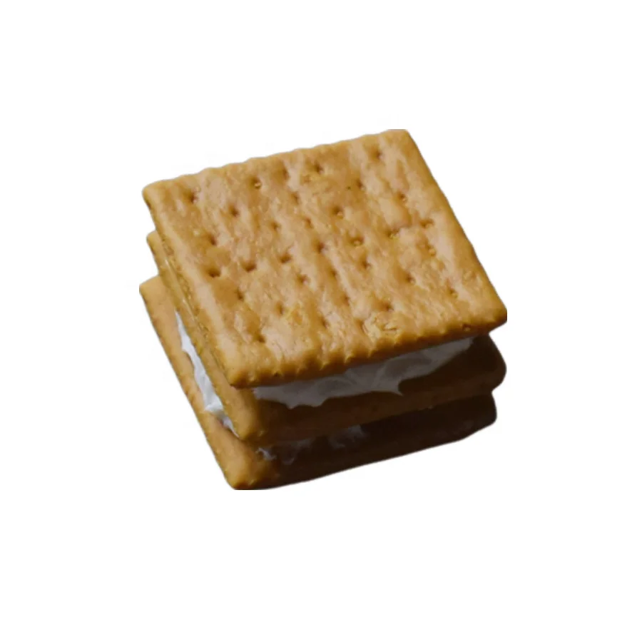 Whole Wheat Biscuits Crispy Butter Cream Sandwich Cookie Model Dessert Rack Wedding Party Tray Prop Display Decoration Faux Food