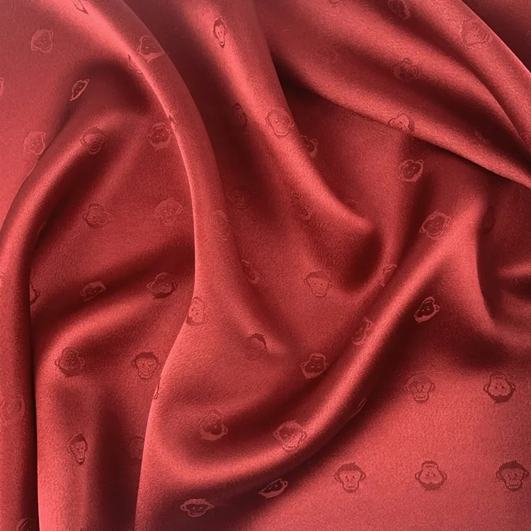 Customized jacquard silk 100% silk mulberry 114cm Width SangBo satin Brocade  fabric