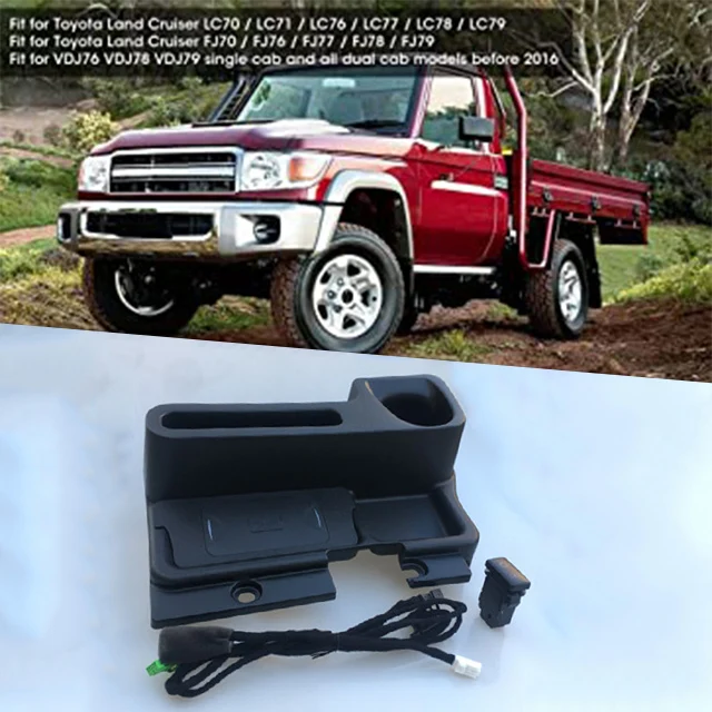 for toyota land cruiser Console Storage Box,Interior Centre Console Storage Box Fit for Land Cruiser LC70 LC71 LC76 LC79 2008-16