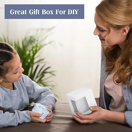 Custom Gift Packaging Box Blank Coffee Mugs White Cups Gift Wrapping Gift Boxes for Sublimation Mugs Transparent