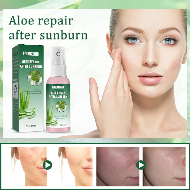 OEM ODM Natural Aloe Vera Skin Care Serum 35ml Soin De Visag Sunburn Repair Essence Skin Care Moisturizing Anti aging Face Serum