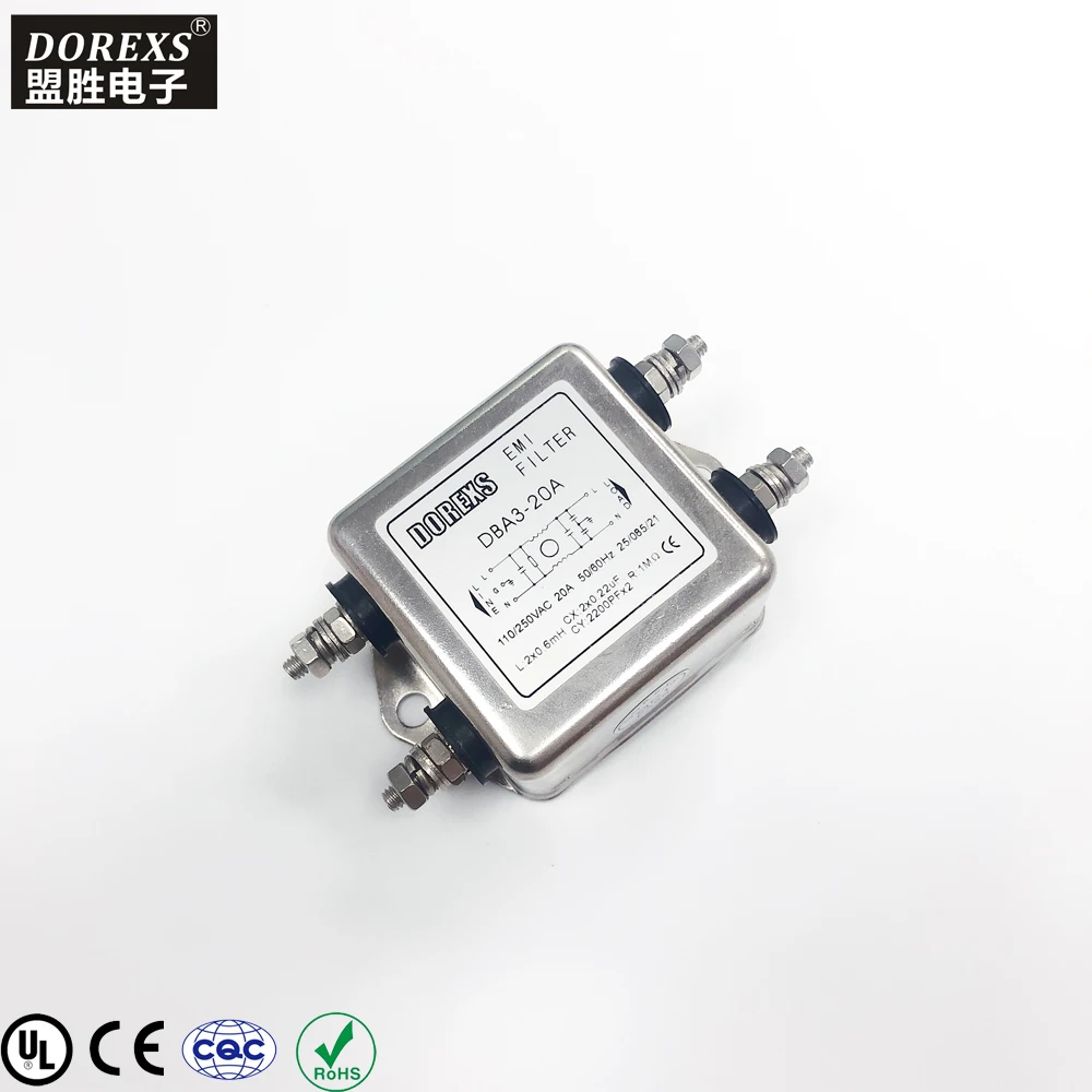 220 V EMI single phase general dba3 series power line noise filter, rated current 1a, 3a, 6a, 10a, 20A