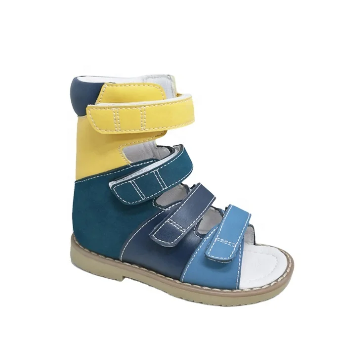 Children Boys Summer Genuine Leather Sandals Fashion Stylish Casual Corrective Orthopedic Shoes For Kids Babies