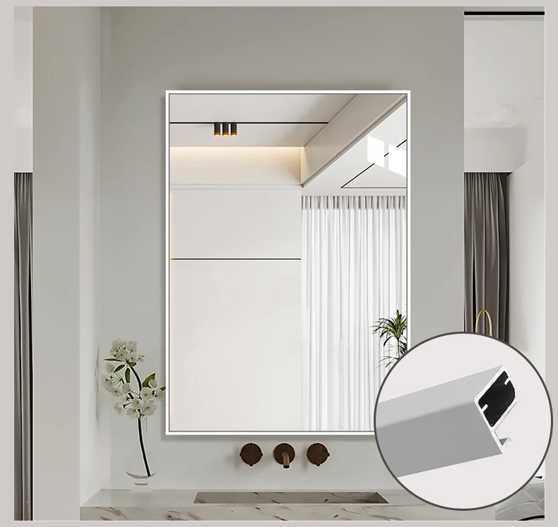 wholesale custom modern rectangle large big black gold matel framed full length home decor bathroom wall mirror miroir spiegel